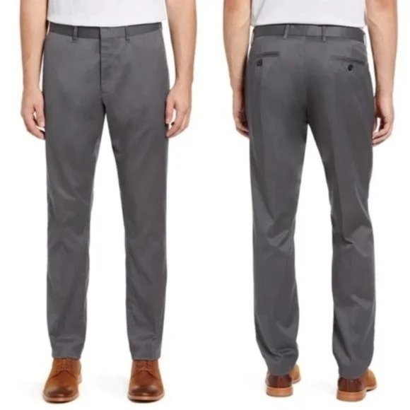 Nordstrom Men non-iron gray chino 35 x 30 - Picture 1 of 6